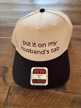 OTTO Two-Tone Trucker Cap in Cream & Black - 'put it on my husband's tab'